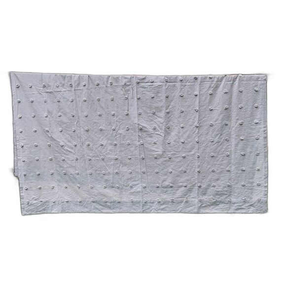 POTTERY BARN TEEN Shower Curtain Gray Tufted Dot Cotton Circles 72 x 72 inches - Picture 3 of 9